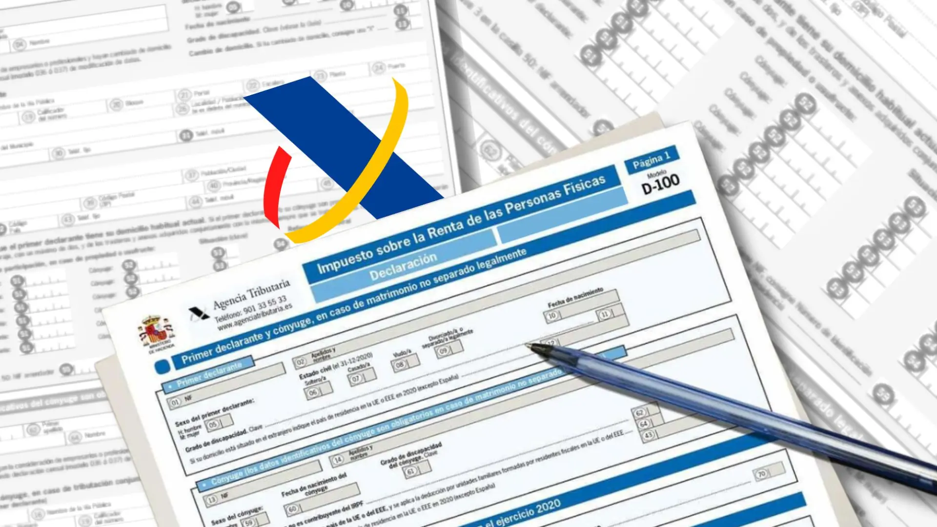 ¿Qué hacer si tienes más de un pagador? 3 Imagen con el modelo oficial sobre la declaración de la renta de la Agencia Tributaria.