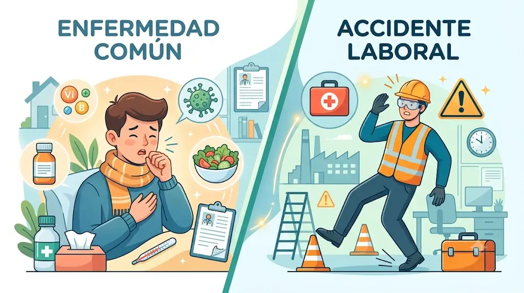 enfermedad común y accidente laboral