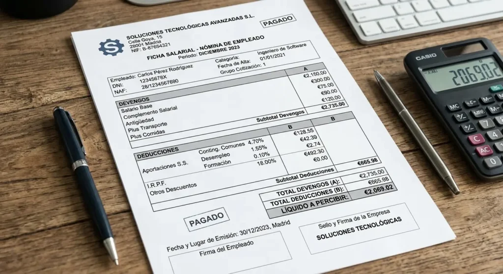 Qué es la ficha salarial y cómo interpretarla correctamente 4 Ficha salarial