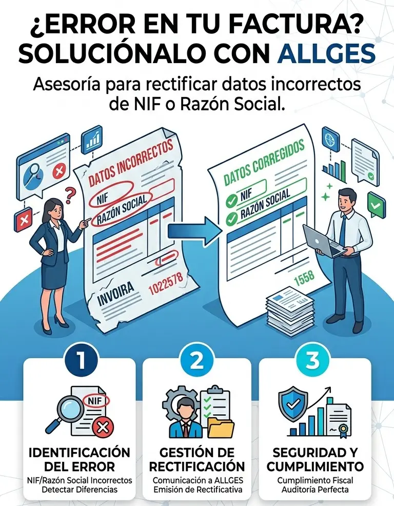 Factura con NIF o razon social incorrectos