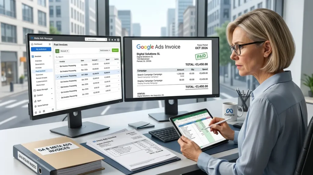 Factura de Google Ads o Meta Ads